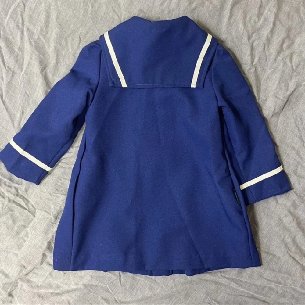 Vintage Children’s Navy Button Jacket Duffel 1950s Boys Girls Sailor Style 4t